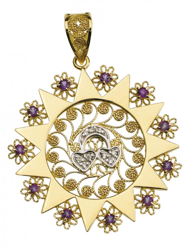 Ciondolo Presentosa Cod. PP2 Oro Giallo 750‰ - diam. 3,8 cm
